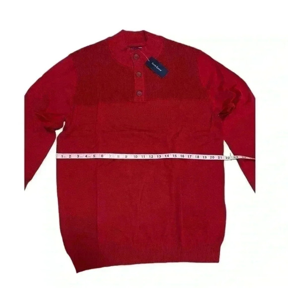 Club Room Mens Button Mock Neck Sweater Size L Anthem Red - Picture 6 of 11